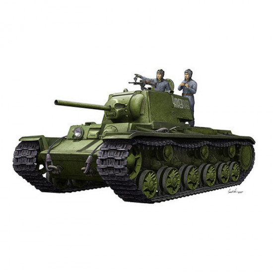 Trumpeter 09597 Сборная модель танка KV-1 1942 Simplified Turret Tank w/Tank Crew (1:35)