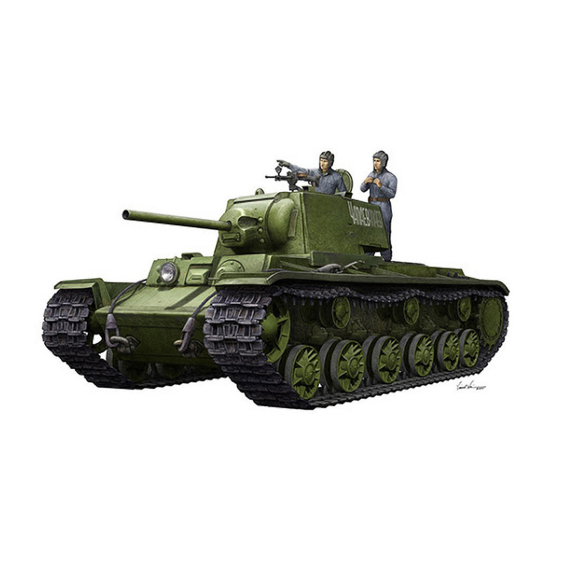 Trumpeter 09597 Сборная модель танка KV-1 1942 Simplified Turret Tank w/Tank Crew (1:35)