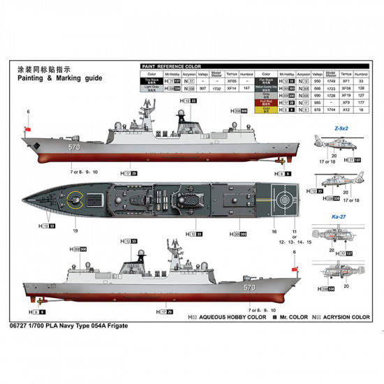 Trumpeter 06727 Сборная модель корабля PLA Navy Type 054A Frigate (1:700)