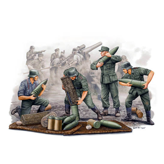 Trumpeter 00426 Фигурки солдат Немецких подносчиков снарядов для гаубицы (1:35)