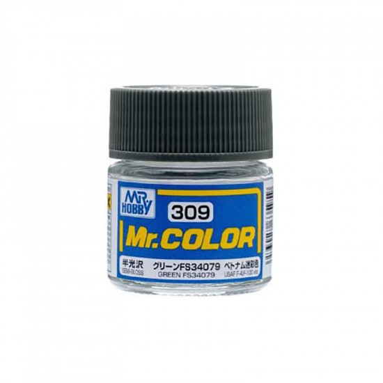 Mr Color C309 Краска эмалевая полуматовая GREEN FS34079 10 мл